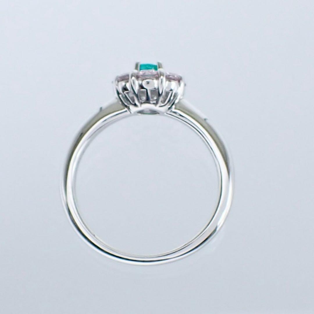 GIA ブラジル産　パライバトルマリン×ピンクダイヤPt900 リング　指輪