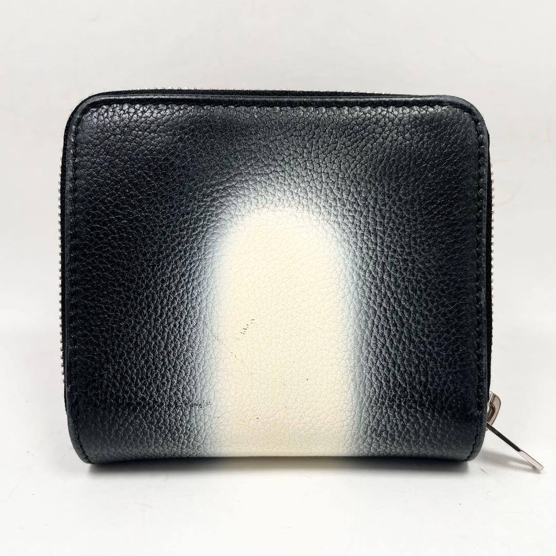 【希少】バレンシアガ　折り財布　スプレーペイントデザイン　黒　白　レア