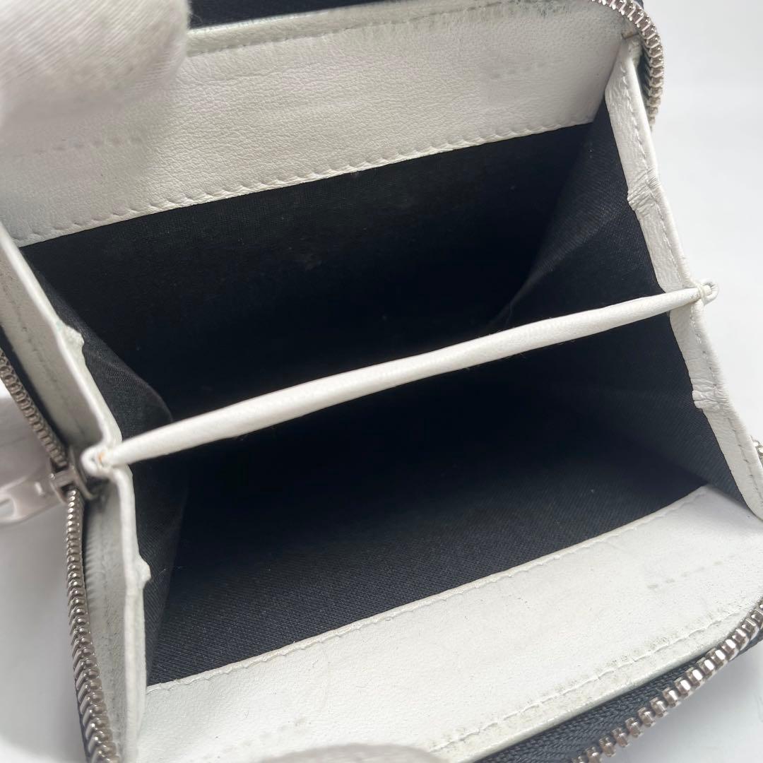 【希少】バレンシアガ　折り財布　スプレーペイントデザイン　黒　白　レア