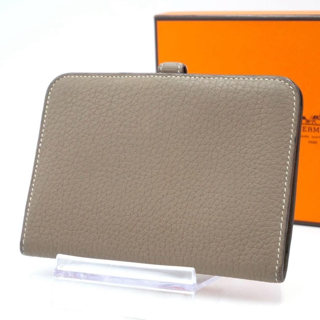 エルメス ドゴン コンパクト エトゥープ 財布 ケース トリヨン