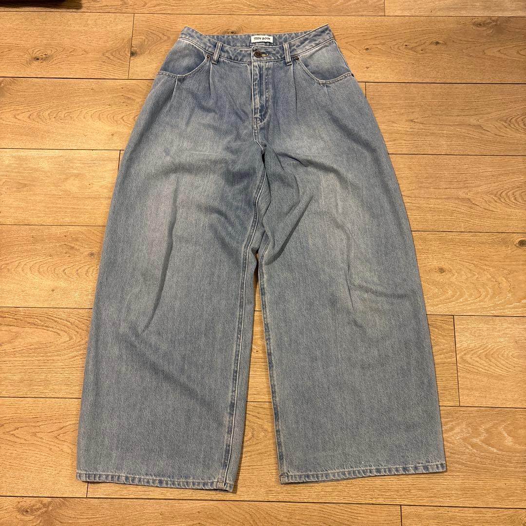 【2/8までの価格です】TEEN BOOP ダブルタックボーイズデニム/ブルー