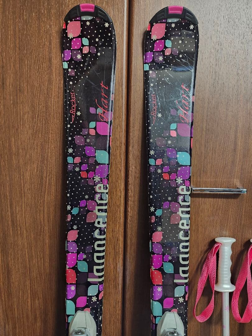 女の子 スキー板、ストック、ブーツセット　140㎝