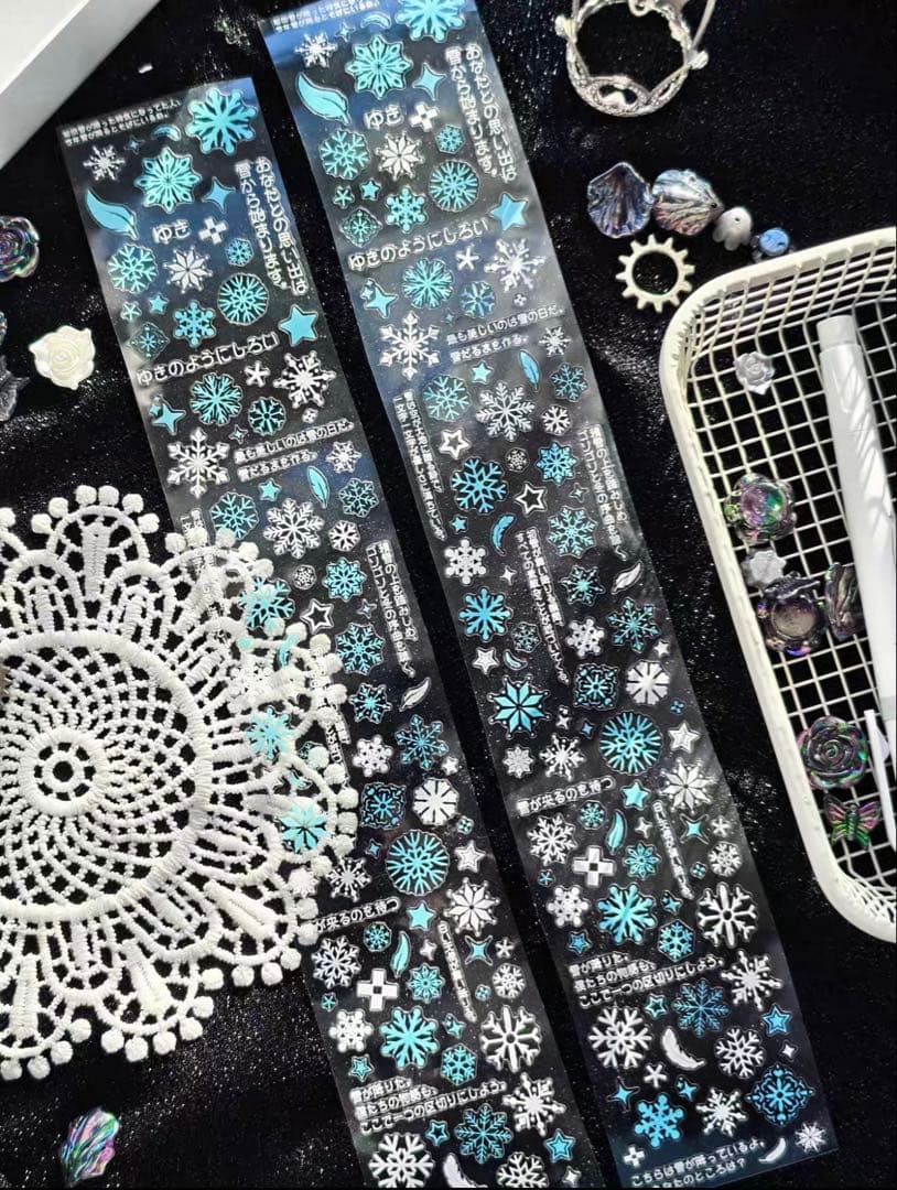 PET 雪花记忆 ダイカット加工 海外マスキングテープ　海外マステ　雪