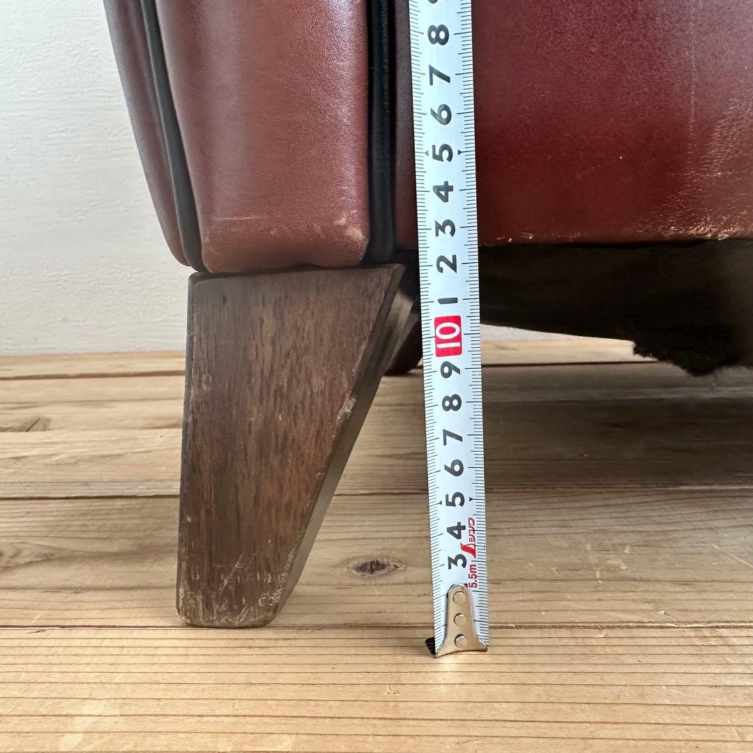 ヴィンテージ　ブラウンレザー　ウィングバックソファ