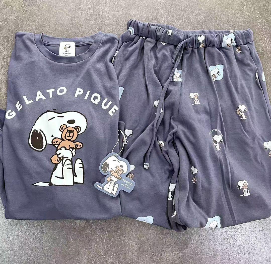 ジェラートピケ PEANUTS スヌーピー ルームウェア 上下セット
