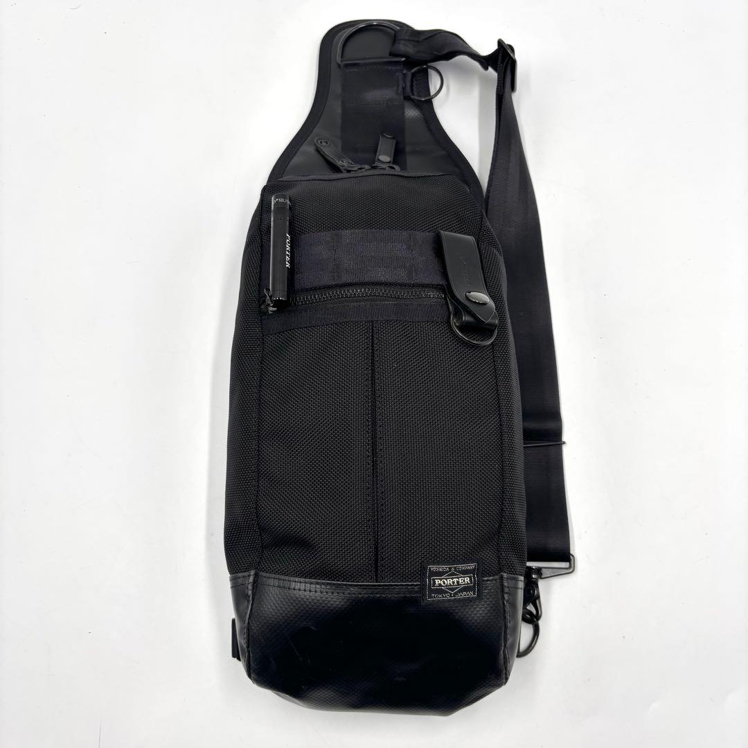 【極美品】 PORTER ポーター ヒート スリング ボディバッグ ブラック 黒