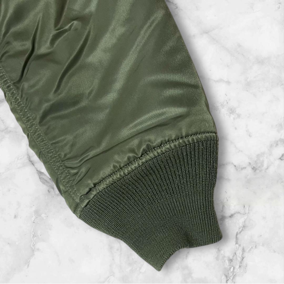【美品】ALPHA INDUSTRIES フライトジャケットカーキMA-1￼ L