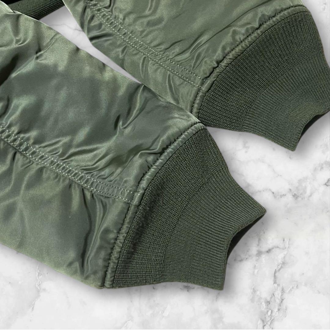 【美品】ALPHA INDUSTRIES フライトジャケットカーキMA-1￼ L