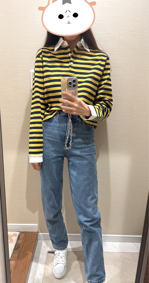 くまくま♡　プラダ(PRADA)2023ACロゴ入りダメージデニムパンツ
