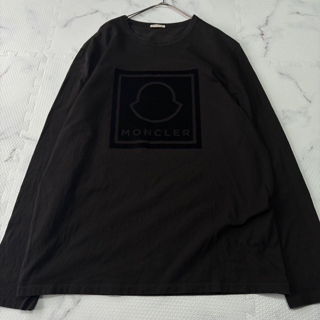 ✨大人気✨ MONCLER（モンクレール）黒 ロンT長袖カットソー胸ロゴXXL