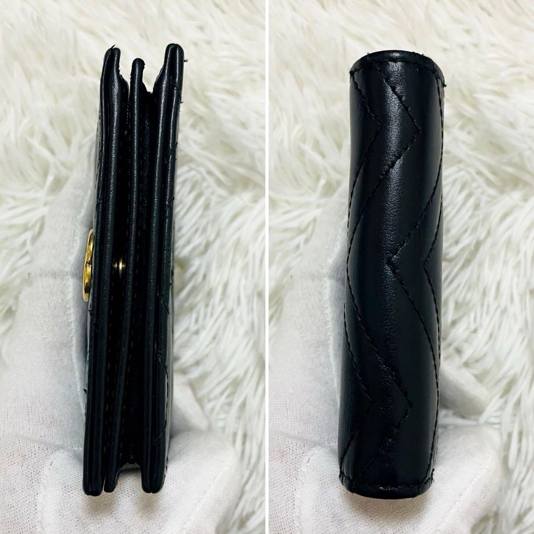 極美✨GUCCI 二つ折り財布 キルティング マーモントGG レザー
