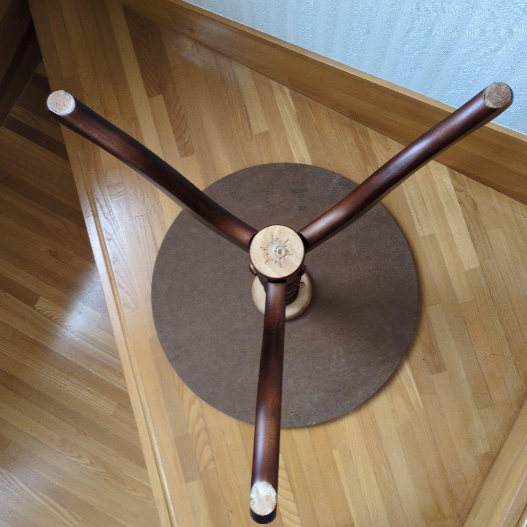 木製 ダークブラウン 円形センターテーブル