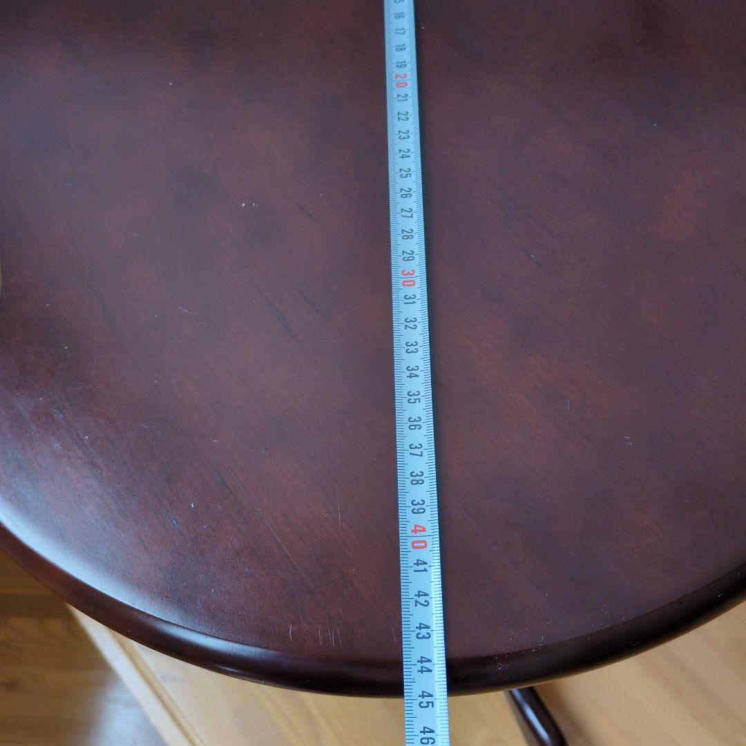 木製 ダークブラウン 円形センターテーブル