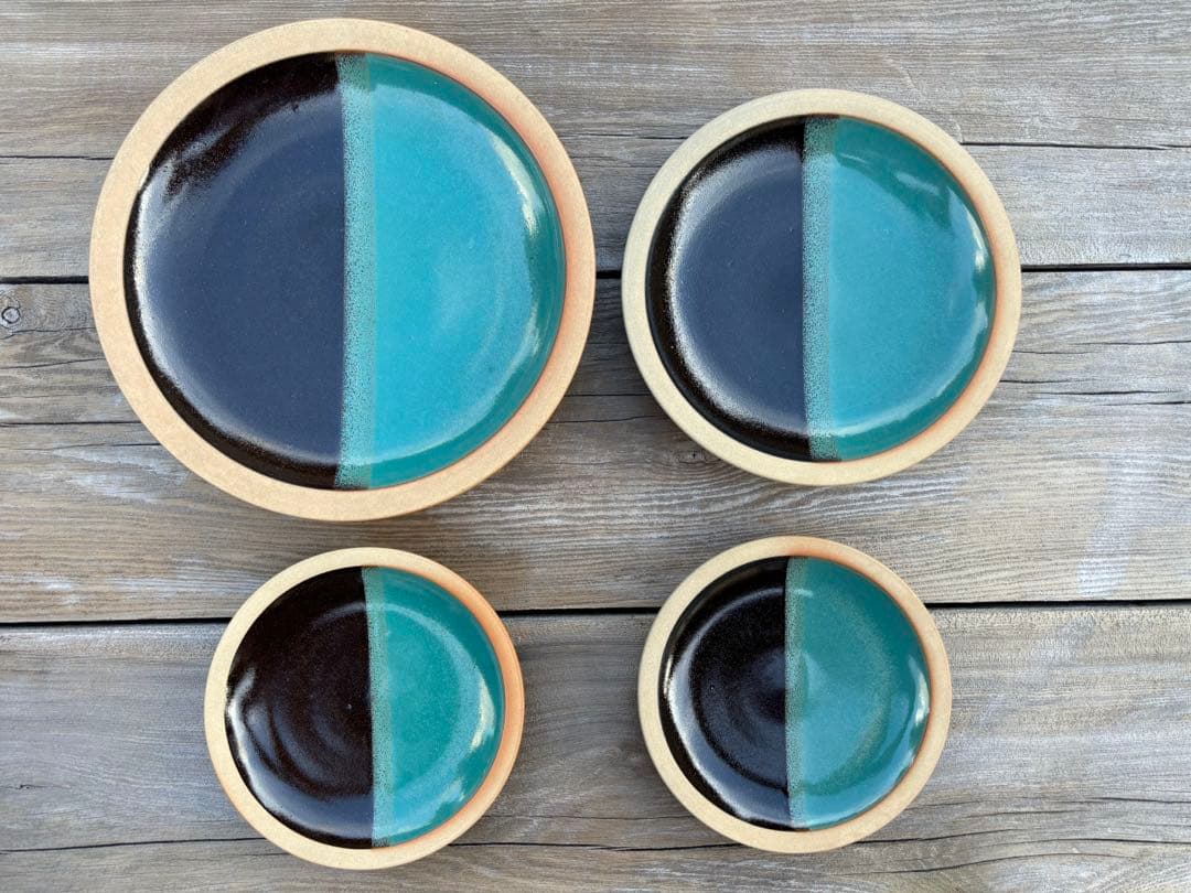 柳宗理　中井窯　染め分け　皿　4点　牛ノ戸窯因州・中井窯　絶版品