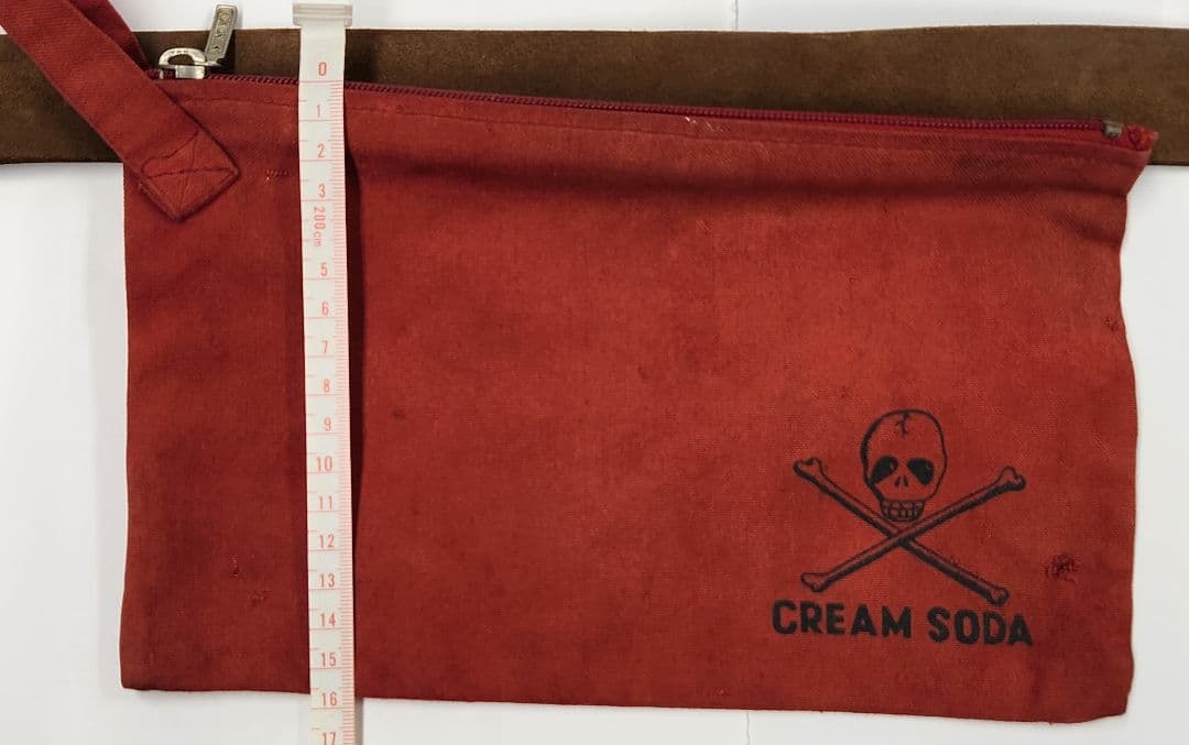 CREAM SODA スカルバックル ベルトセットと赤色のポーチ　クリームソーダ