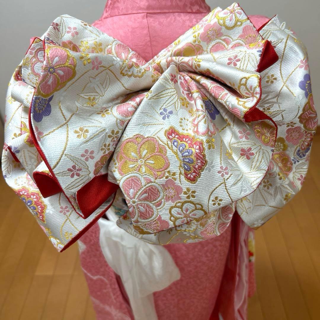 ひとみん　　No.108 七五三　7歳　　正絹着物フルセット　　絞り　新品