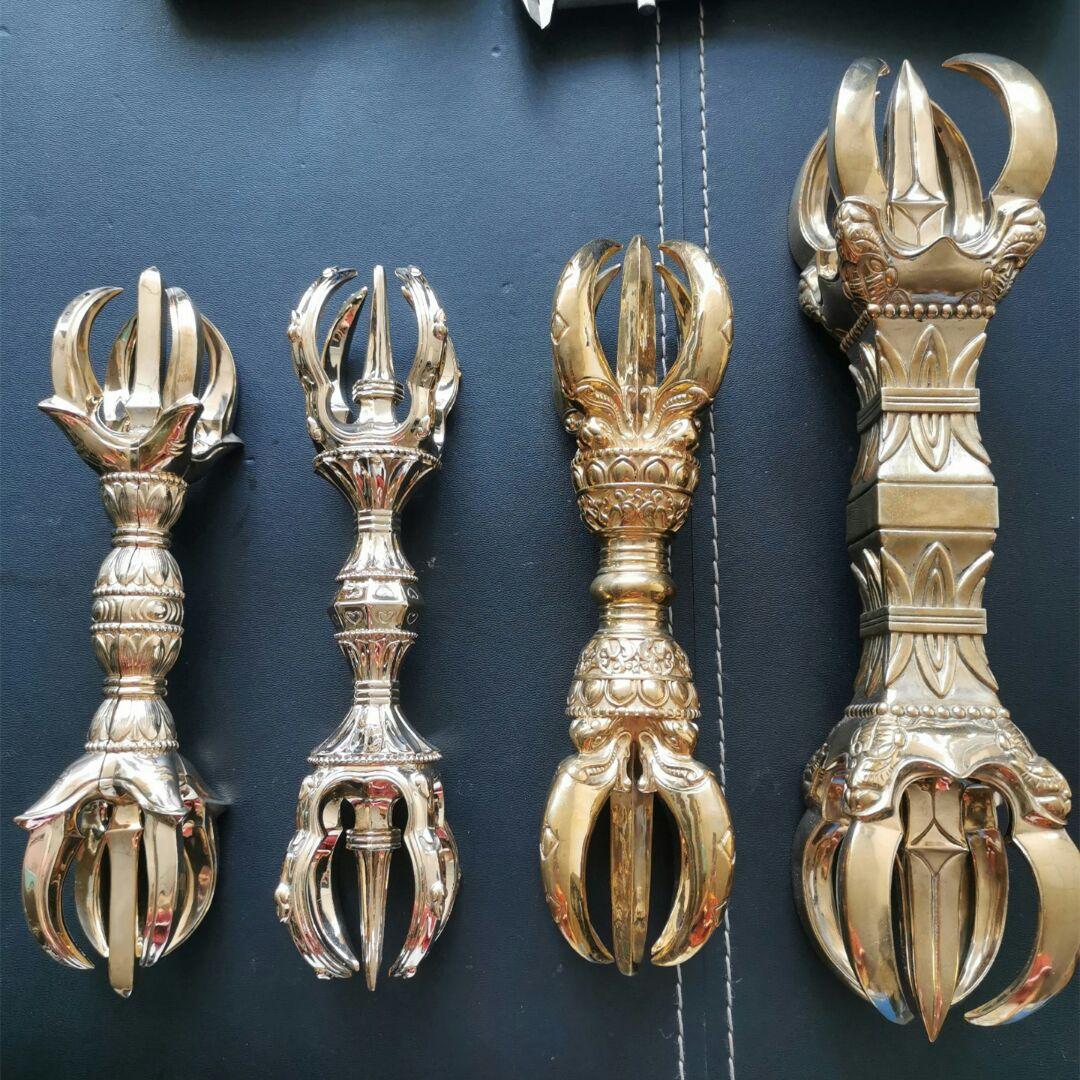 【修縁堂】密教法器 金剛杵 セット 五鈷杵 愛心杵 人形杵 真鍮製 仏教法具