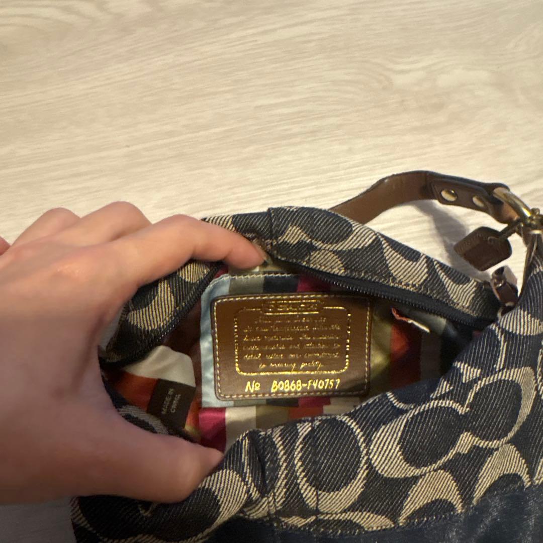 コーチ ハンドバッグ F40757 ネイビー/ベージュ