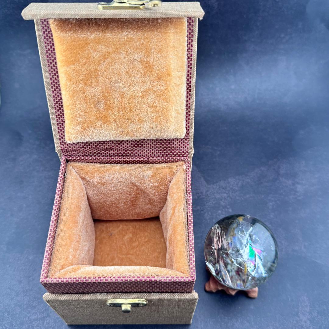 M-42虹入りガーデンクォーツ丸玉　水晶スフィア　天然石　クリスタル58mm