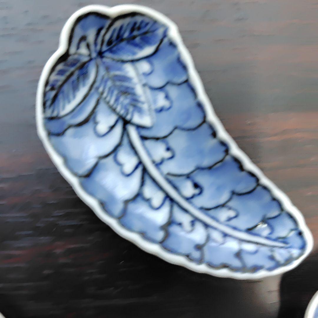 染付藤花形豆皿5枚セット