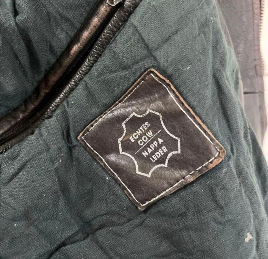 茶芯 80s ダブルライダースジャケット タロン ユーロヴィンテージ 本革 短丈