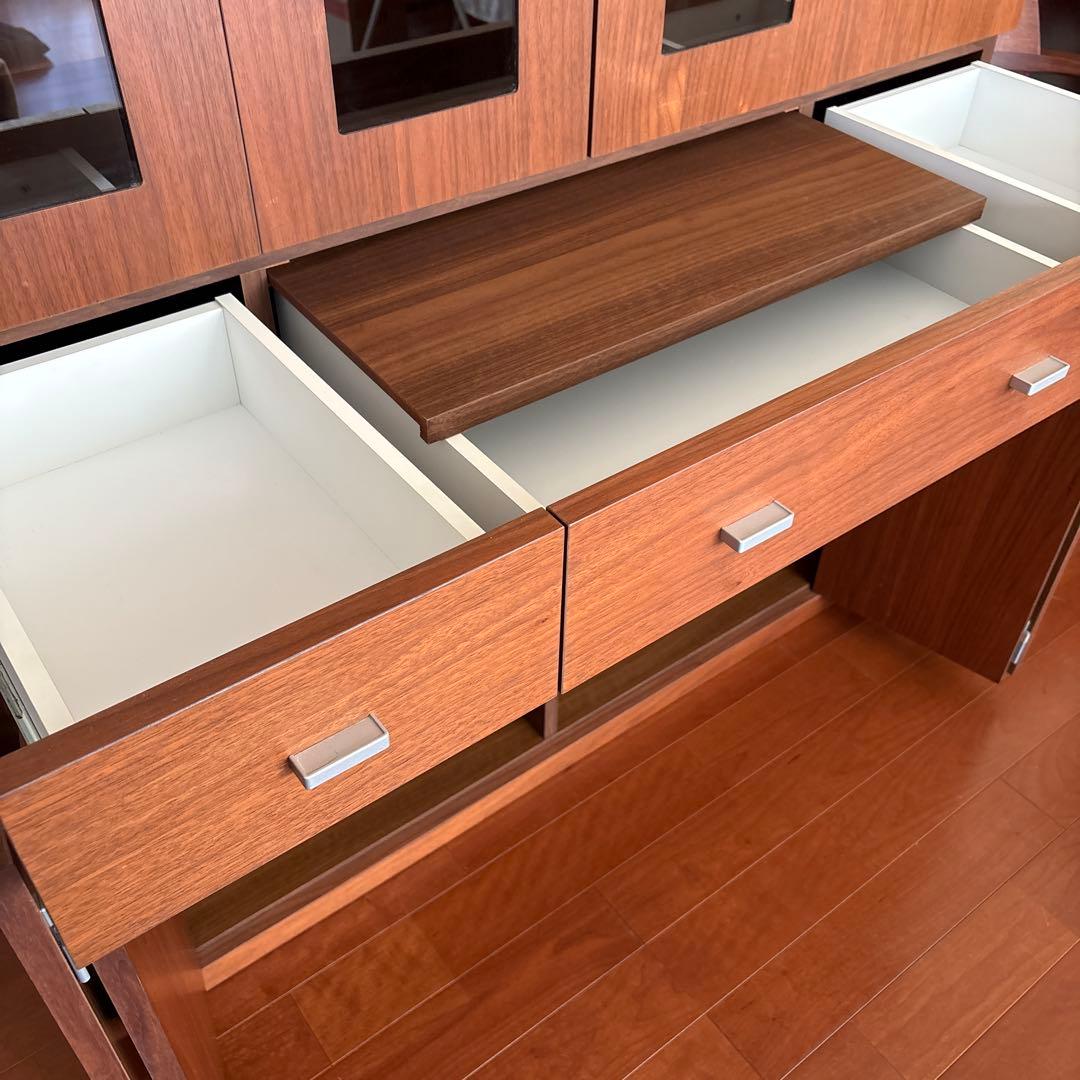 美品ACTUS購入 日本製 食器棚 本棚シェルフ引き出し収納 稼動棚カップボード