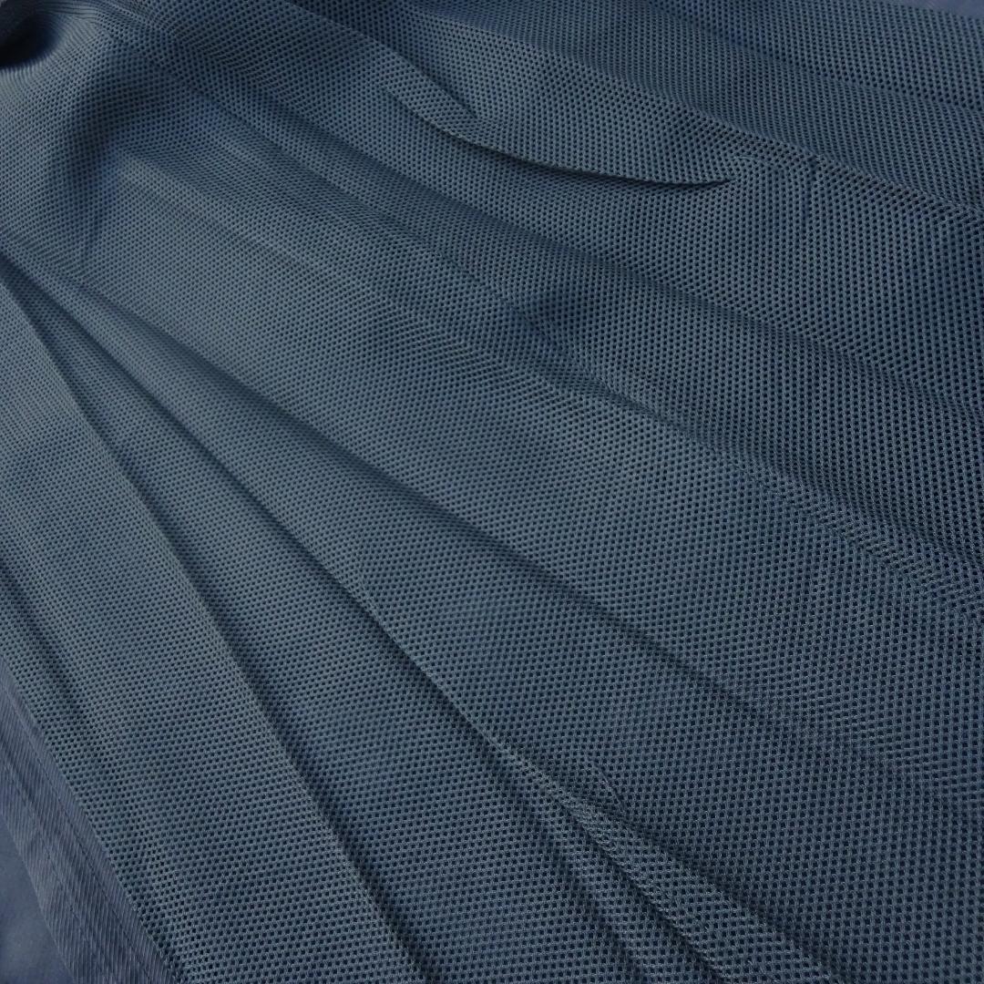 銀タグ　イッセイミヤケ　プリーツストライプロングジャケットコート グレーM