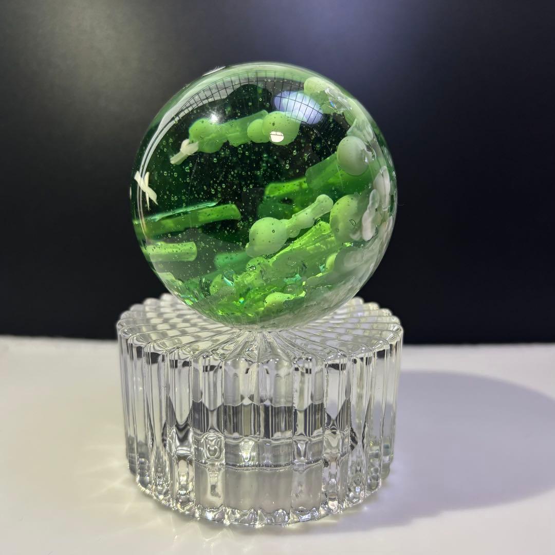 天然石　グリーンラリマー　スフィア　約69.8㎜ パワーストーン　丸玉