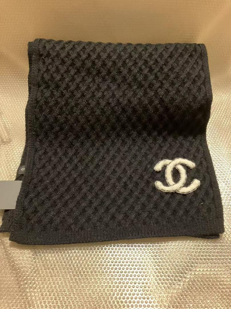 CCロゴ 黒 ニットマフラー ♡ 新品未使用