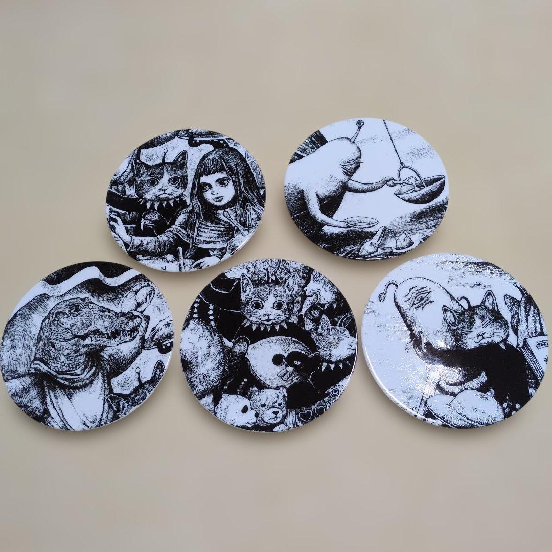 ヒグチユウコ BABEL蛤の船にのる音楽家 17cm丸皿5枚セット ボリス雑貨店