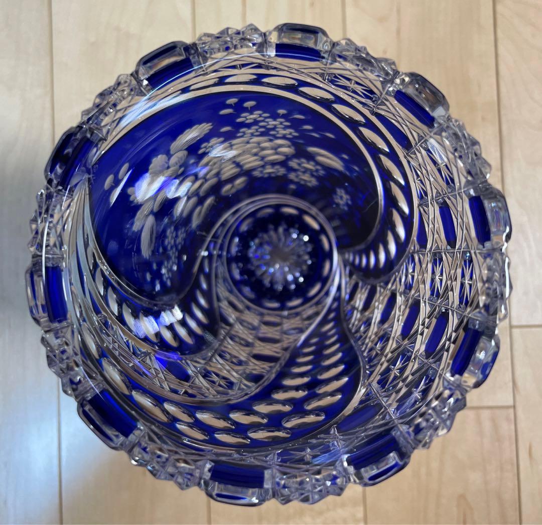 マイセンクリスタル　ミスティックフラワー　色被せ花瓶　F504/28B