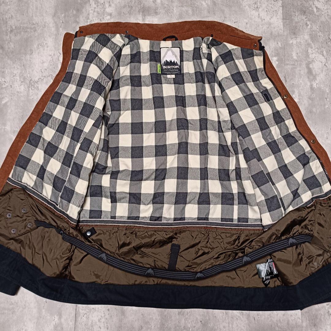 BURTON スノボーウェア コーデュロイ切り替え 黒 サイズL