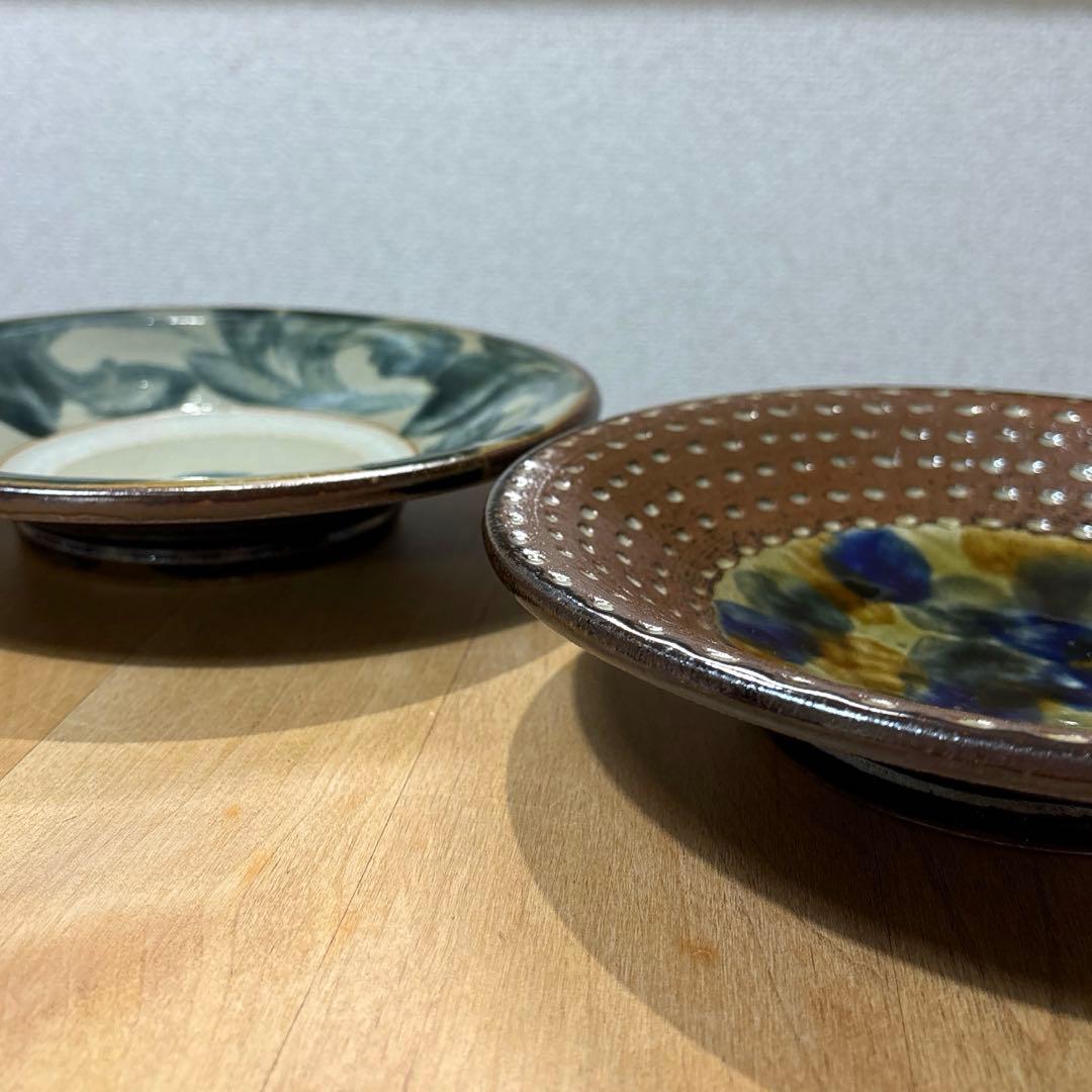 【未使用】やちむん　７寸皿　２枚