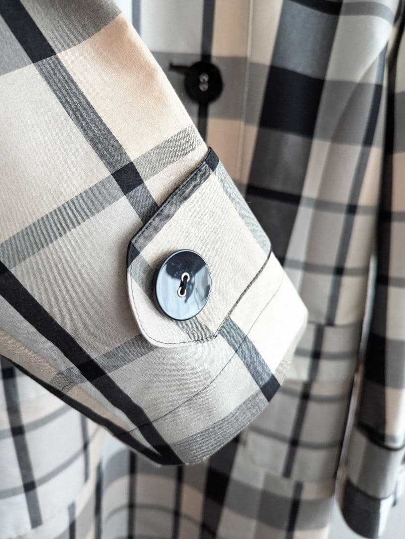 【美品】Grace Continental 撥水スプリングコート　大チェック柄