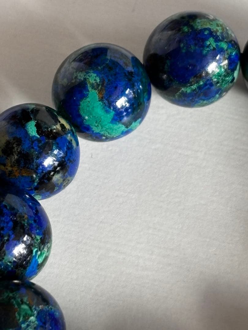 クリソコラ高品質大玉ブレスレットNO435