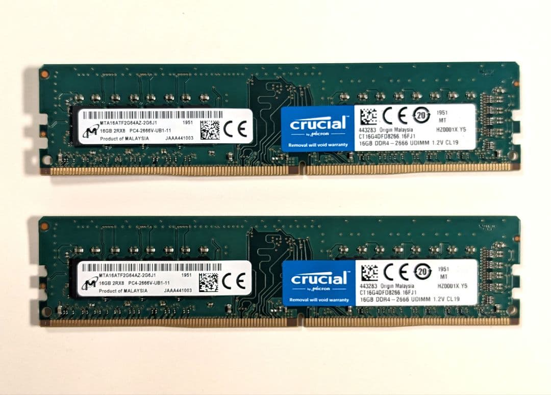 Crucial PC用メモリ 32GB (16GBx2枚) DDR4-2666