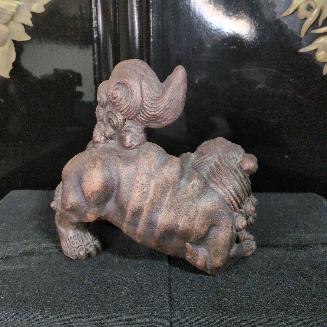 縁起物★威風堂々★備前焼★狛獅子★獅子★骨董品 古美術