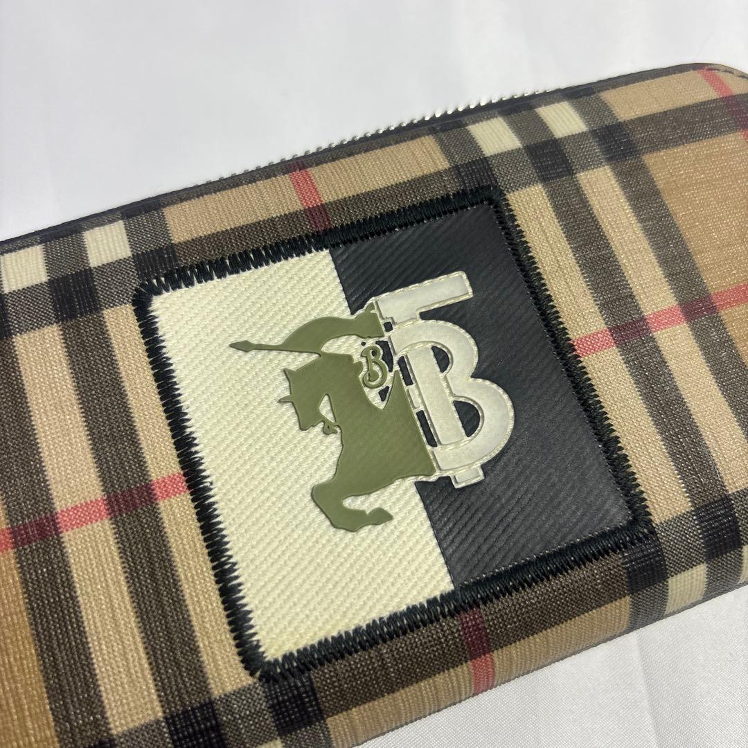 【希少】【美品】バーバリー 長財布パッチ付き　ホースロゴ　ノバチェック