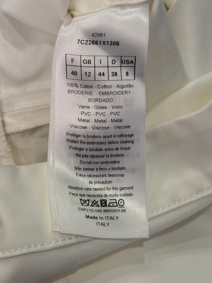 Christian Dior 刺繍入りホワイトワンピース