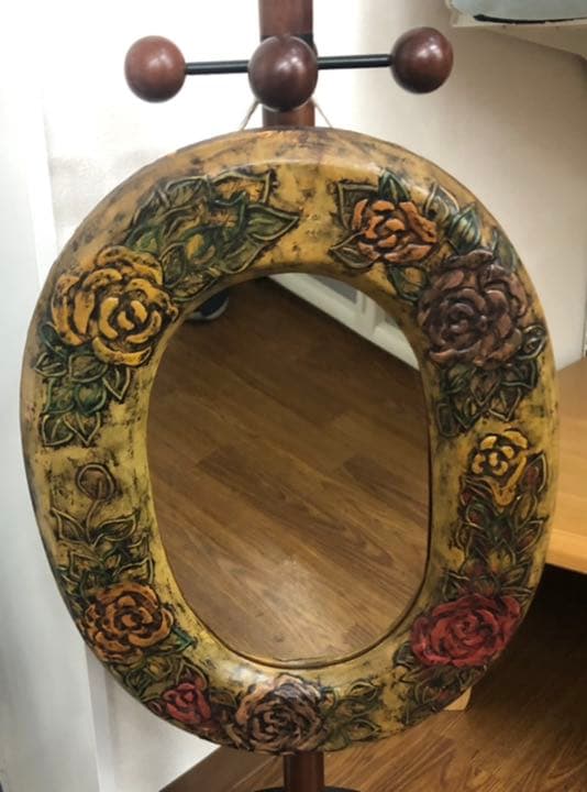 ⬛️ 稀少品！骨董品！珍品！年代物！貴重品！ 高級品⬛️ 花柄　壁掛け鏡　ミラー！⬛️