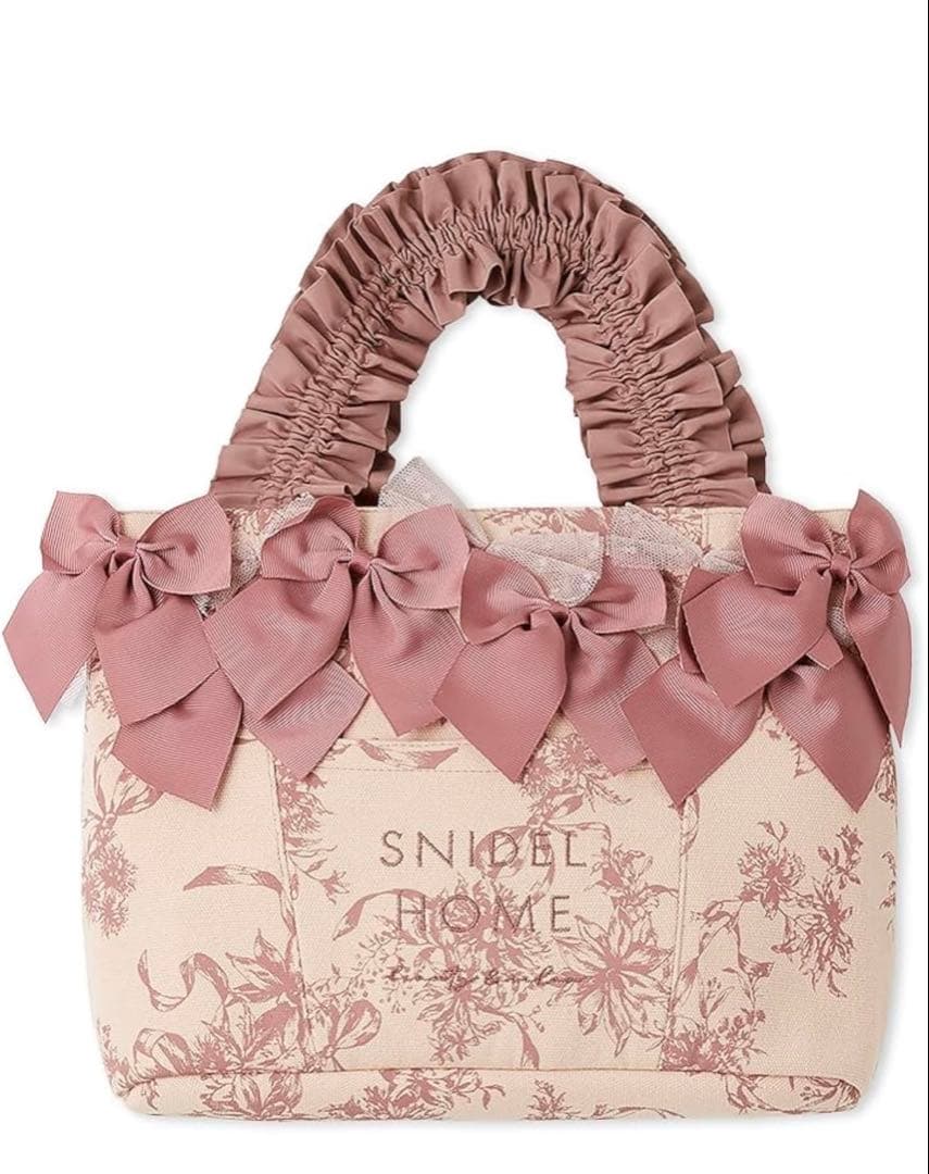 SNIDEL  リボン付きトートバッグ　ピンク