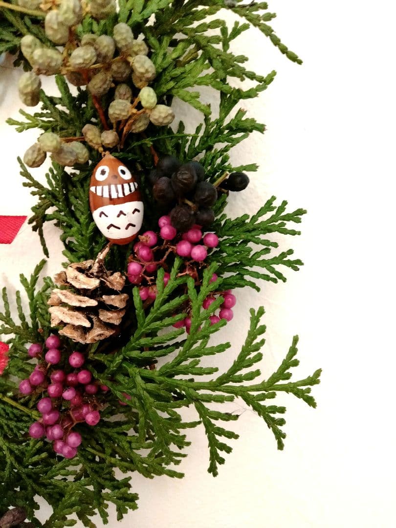 森のお友達　プレゼントをお届けに〰️♥クリスマスリース　フレッシュ