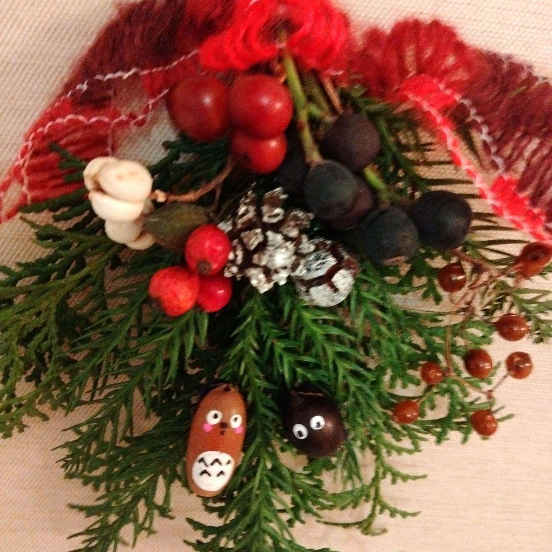 森のお友達　プレゼントをお届けに〰️♥クリスマスリース　フレッシュ