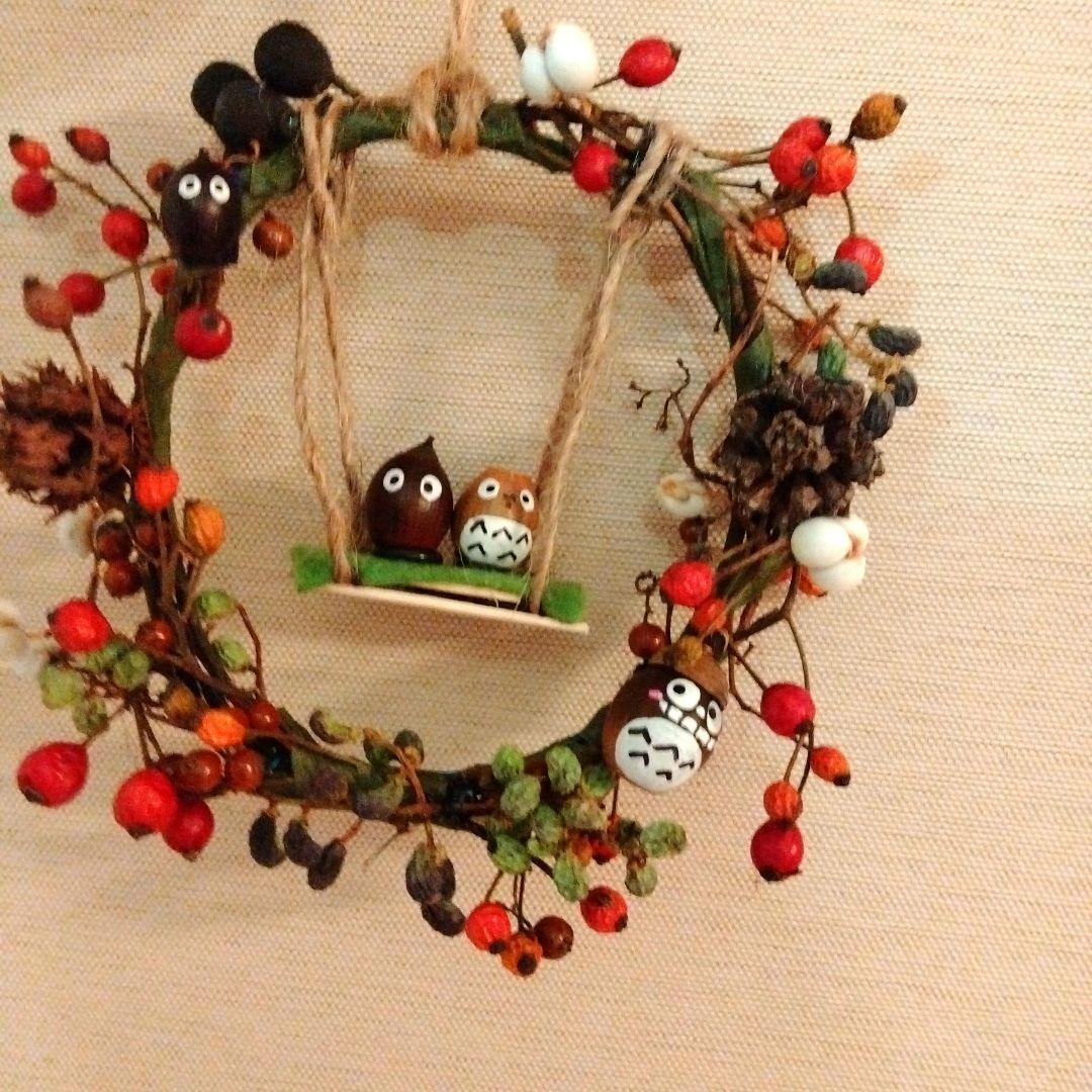 森のお友達　プレゼントをお届けに〰️♥クリスマスリース　フレッシュ