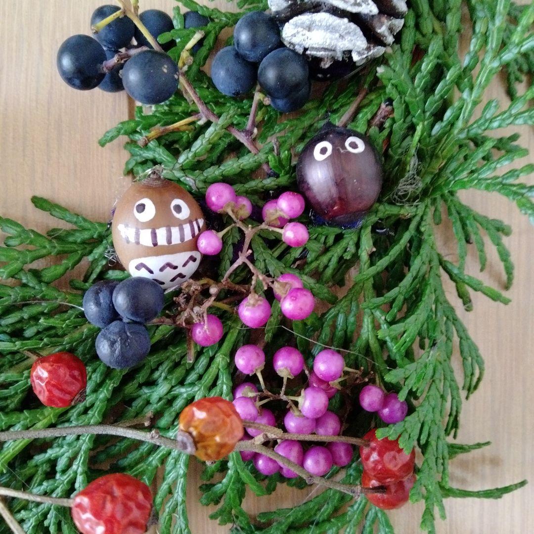 森のお友達　プレゼントをお届けに〰️♥クリスマスリース　フレッシュ