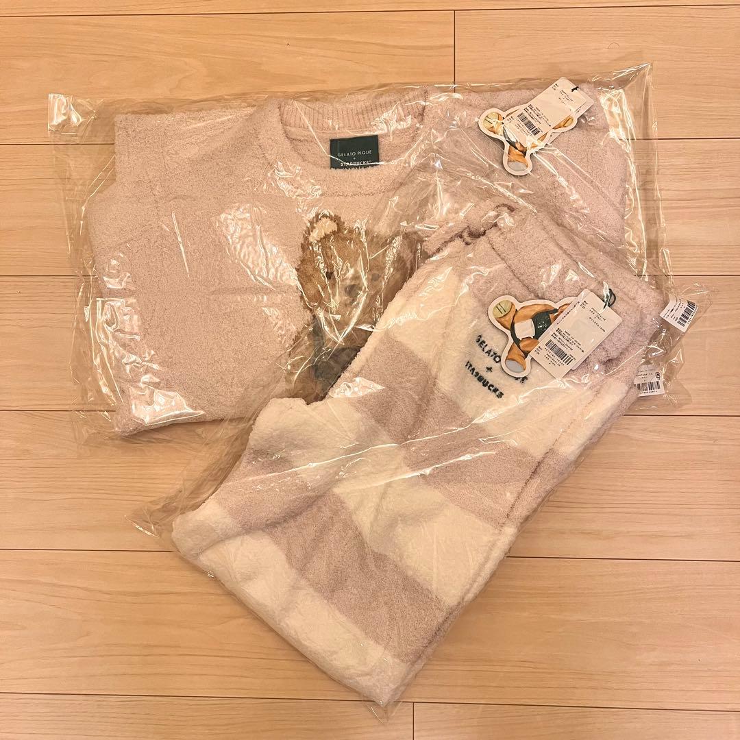 スターバックス ジェラートピケ ジャガードプルオーバー ボーダーロングパンツ