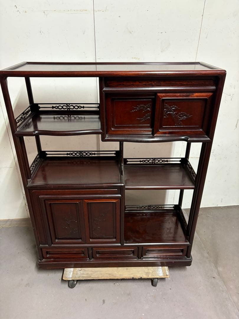 高級茶タンス　天然木　横幅上87㎝　下89㎝　奥行30㎝　高さ108㎝