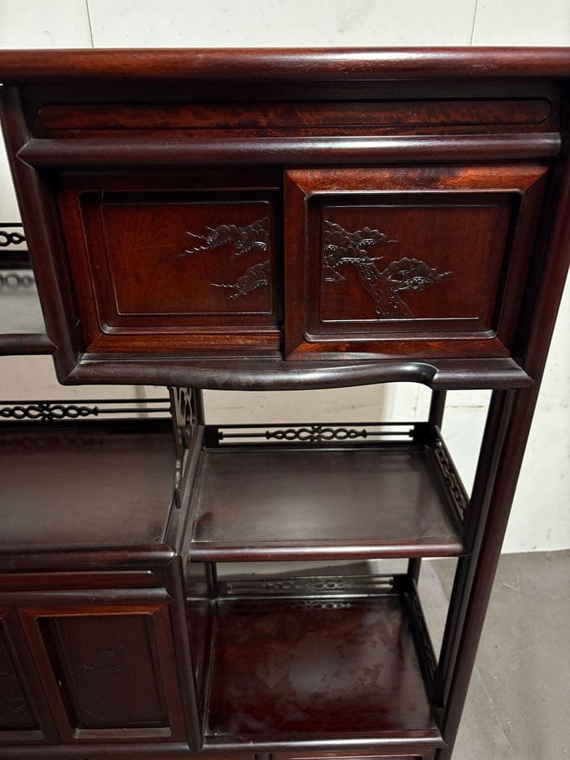 高級茶タンス　天然木　横幅上87㎝　下89㎝　奥行30㎝　高さ108㎝