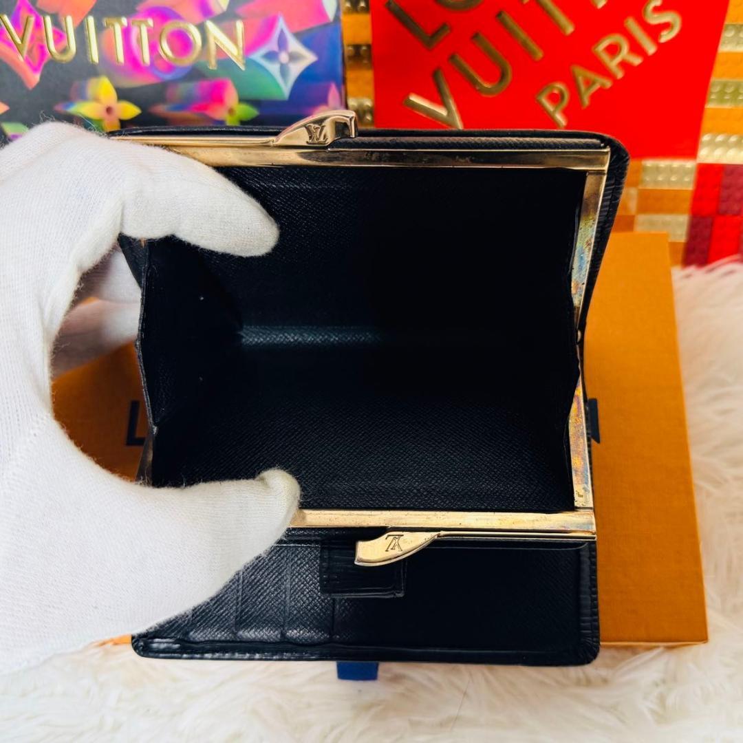 【セール中！】 ルイヴィトン エピ ヴィエノワ がま口　二つ折り 財布 ノワール