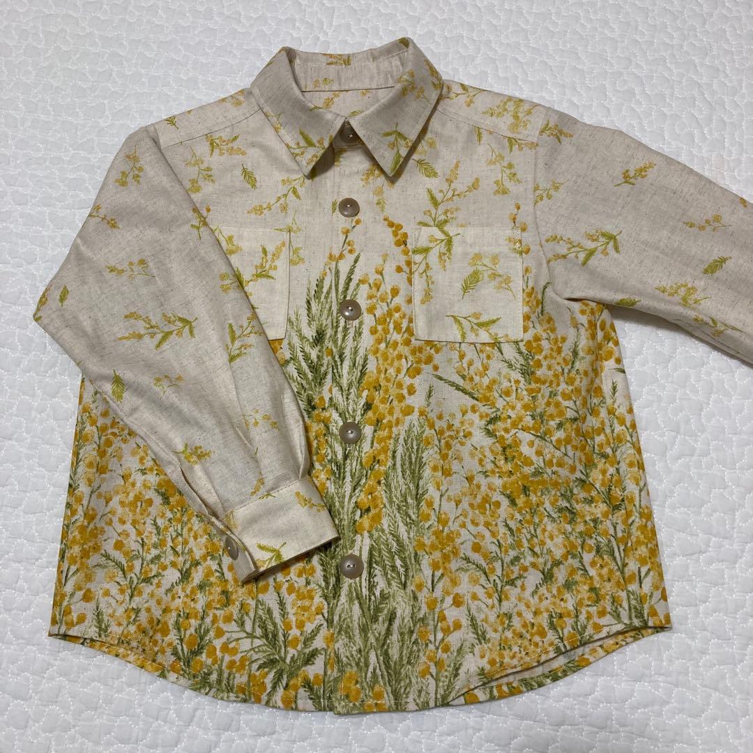 ミモザ　ワンピース　ハンドメイド